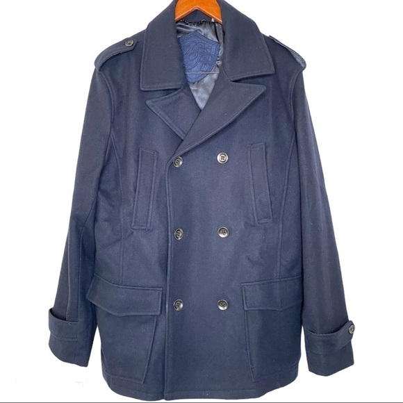 Black Rivet men’s wool blend pea coat large